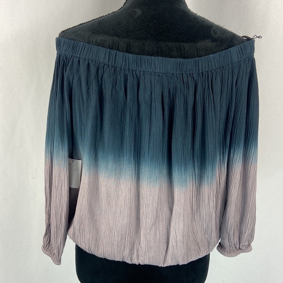 Charlotte Russe Off the Shoulder Ombré Blouse with Faux Wrap Front - Picture 2 of 8